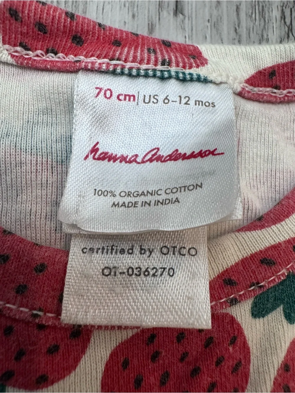 Hanna Andersson Short Sleeve Bodysuit 79 Cm 6-12 Months Multi Strawberries